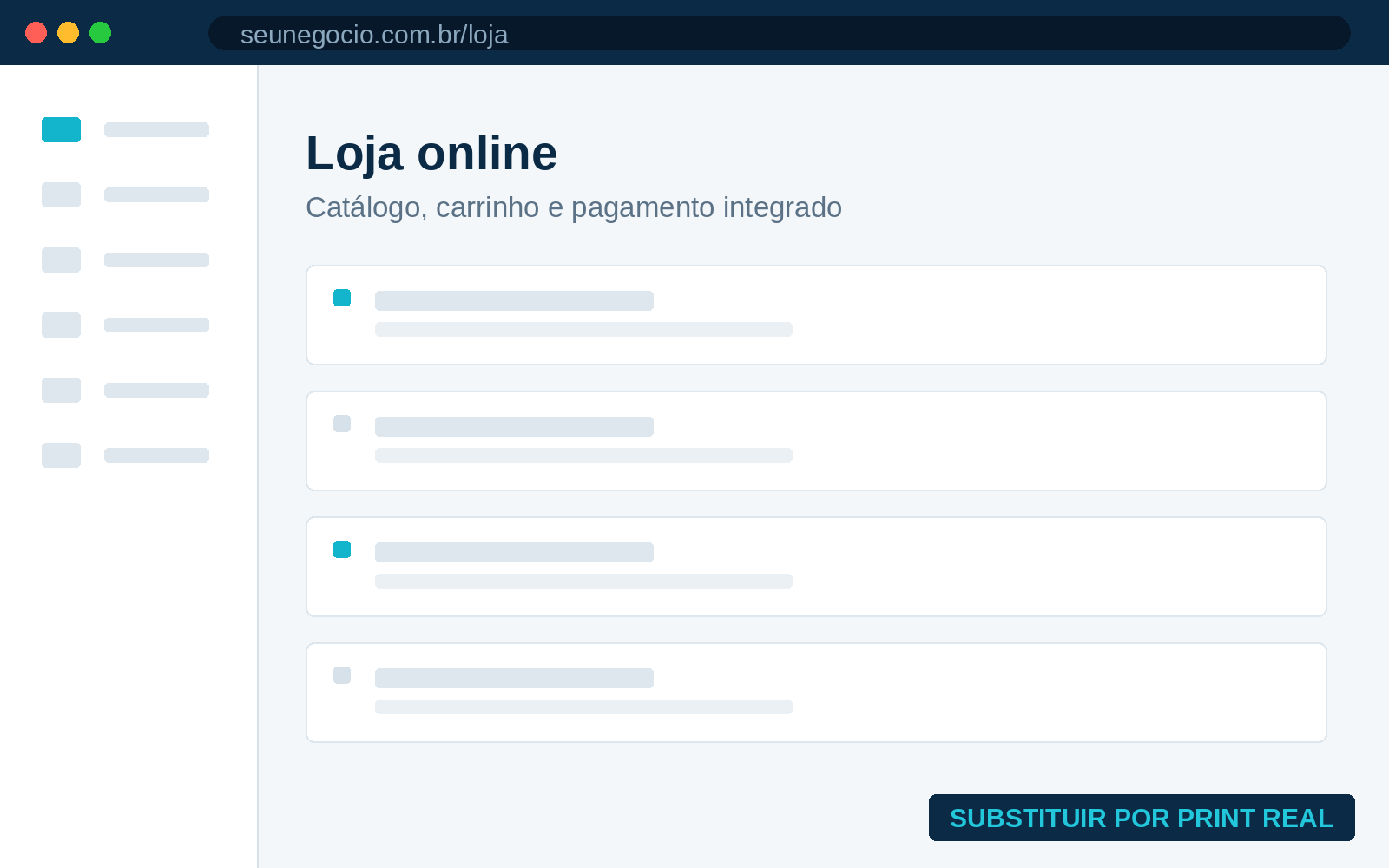Exemplo de loja online